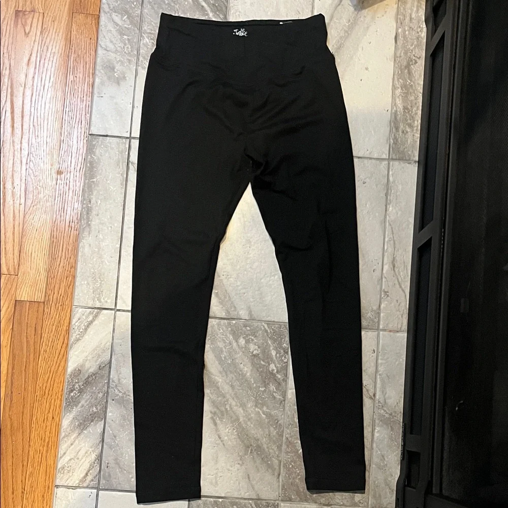 2 Pairs of Justice Black Kids Leggings with Tummy Band